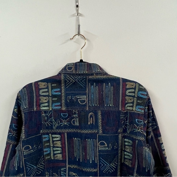 Chico’s Design Y2K Embroidered Denim Jean Jacket - Picture 8 of 14